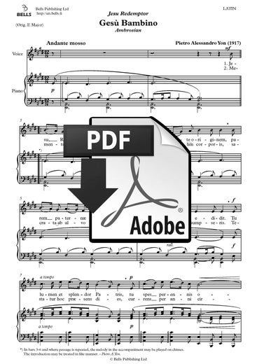 Yon, Pietro A.: Ges&ugrave; Bambino (canzone solistica)